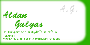 aldan gulyas business card